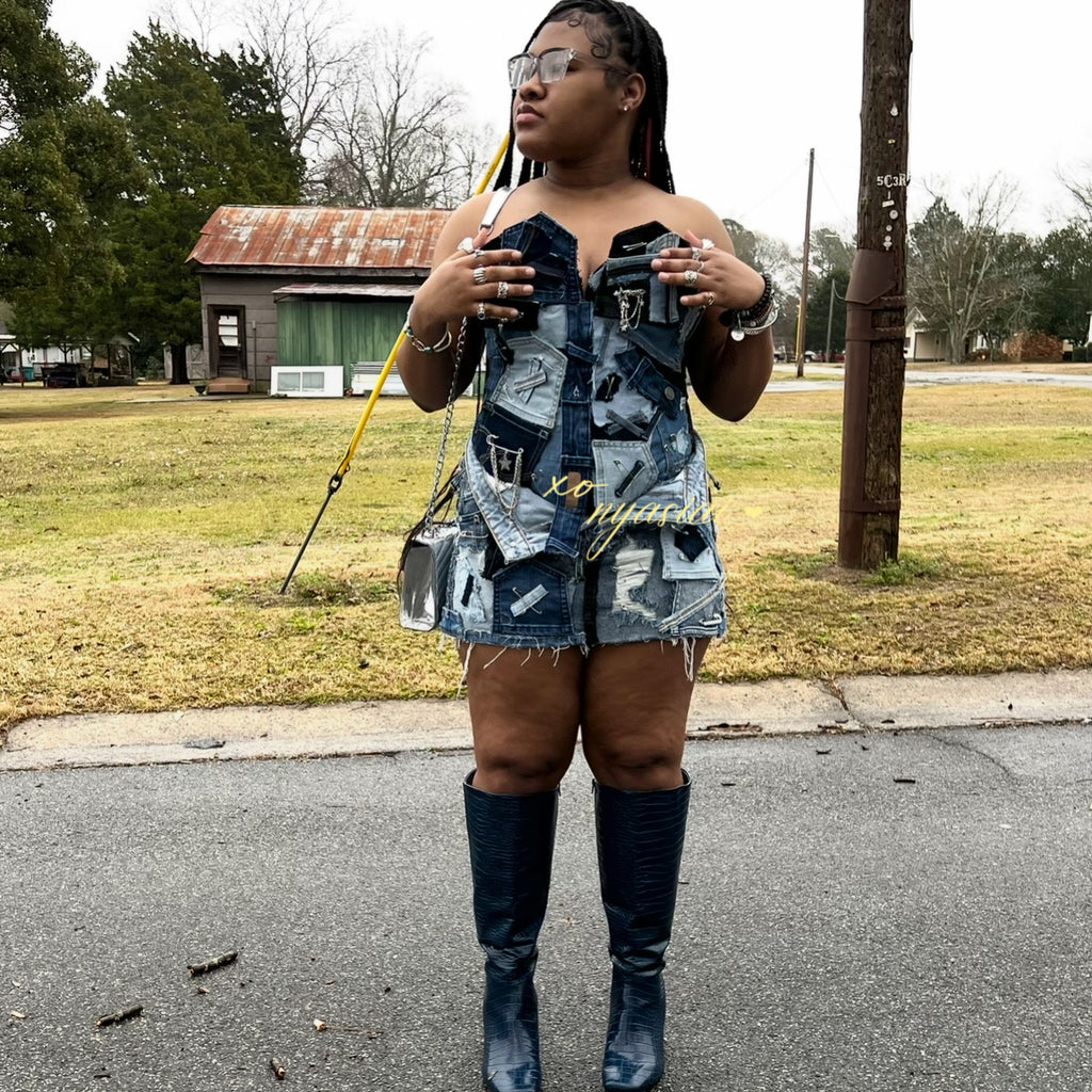 Strap denim set