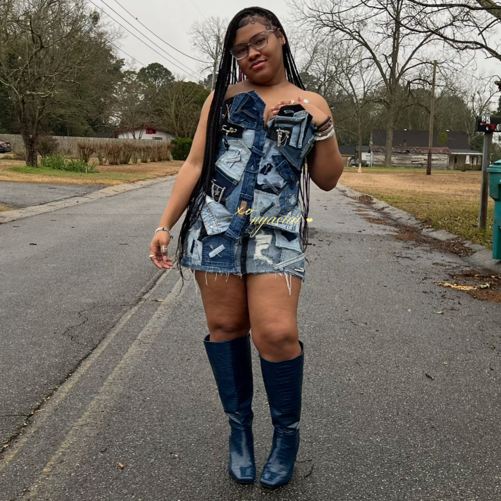 Strap denim set